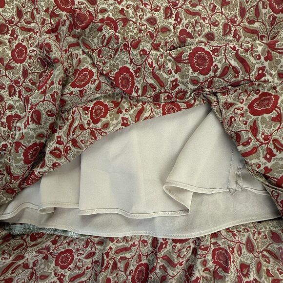 RALPH Ralph Lauren 90s Paisley Floral Slip Dress Medium Y2K Ruffle Bias Cut Midi - Picture 9 of 15